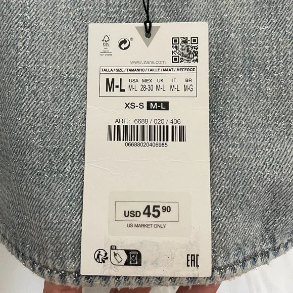 🆕 ZARA DENIM CROP TOP WITH RHINESTONES | ZARA DENIM - Picture 12 of 12